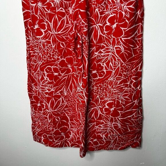 Brixton Aloha Red Indo Linen Wide Leg Pant Size S NWT Vacation Beachy Botanical - Picture 8 of 15